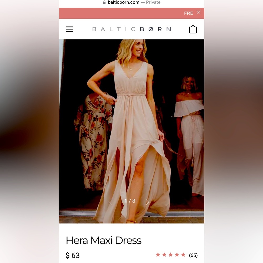 Baltic Born Hera Maxi Dress size small. Never worn still in bag with tags.